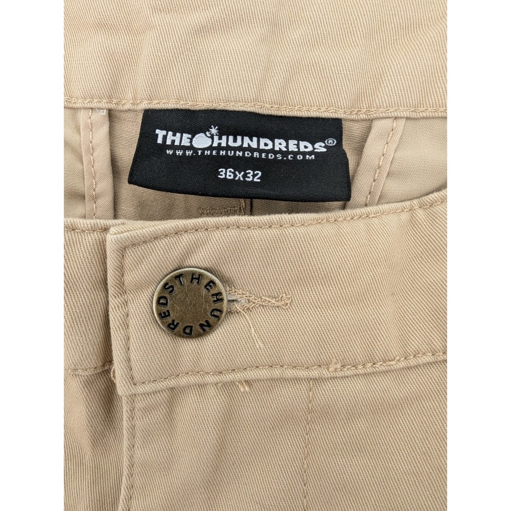 The Hundreds Cargo Pants Mens 36x32 Straight Khaki Cotton Travel Outdoors New - Picture 7 of 9